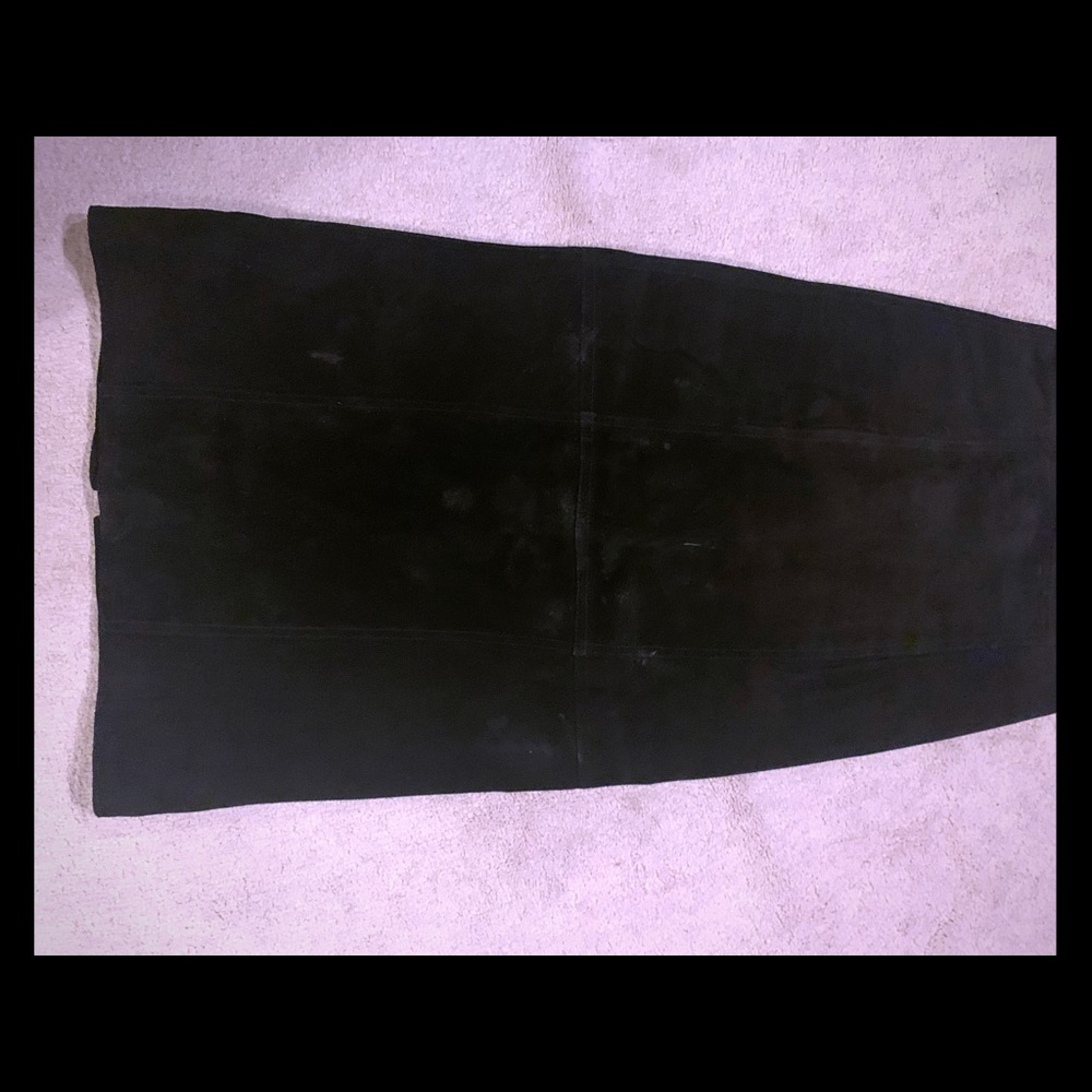 Vintage Black genuine suede skirt